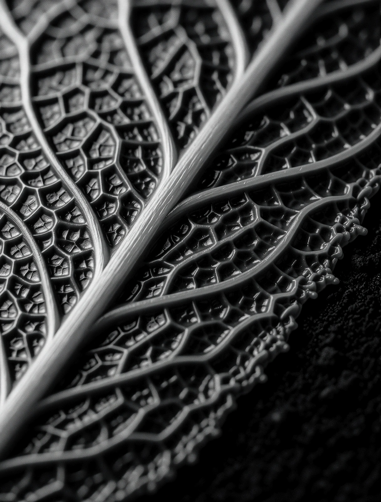 Microscopic texture of leaf structures